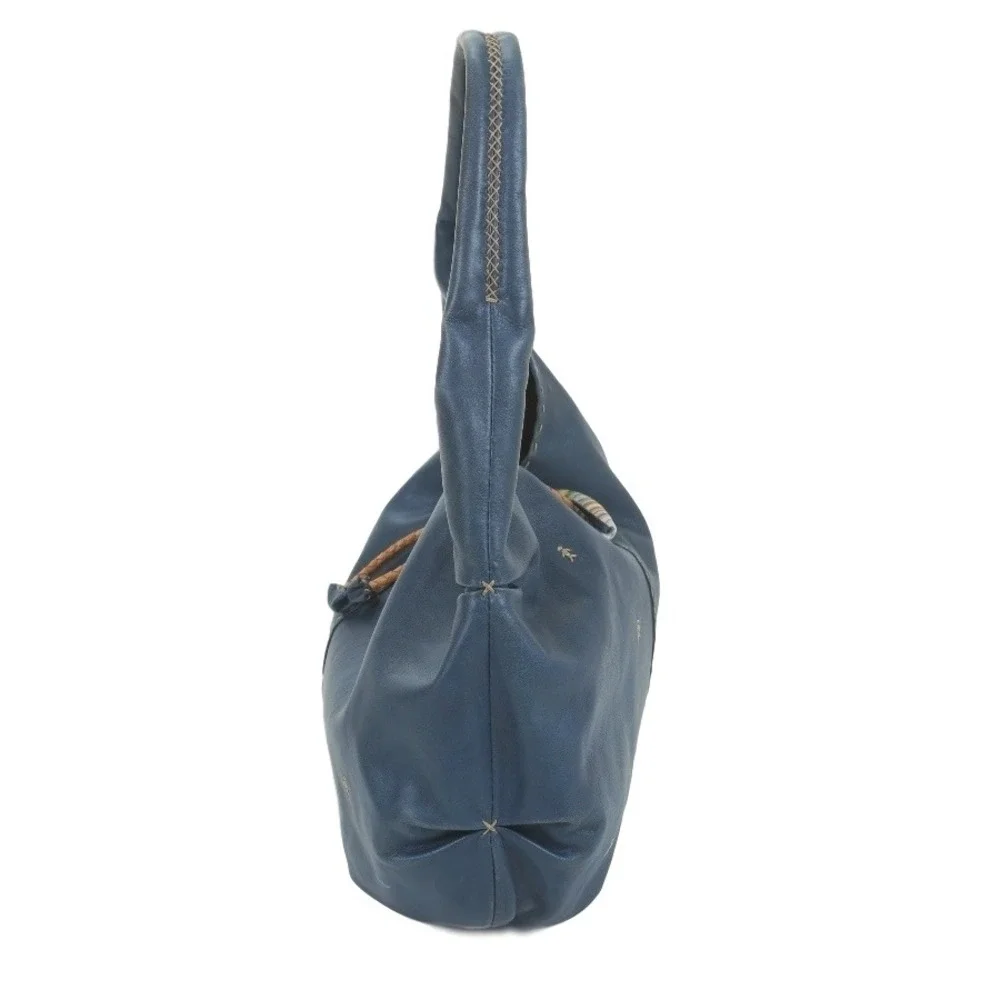 Henry Bequelin Blue Leather Shoulder Bag